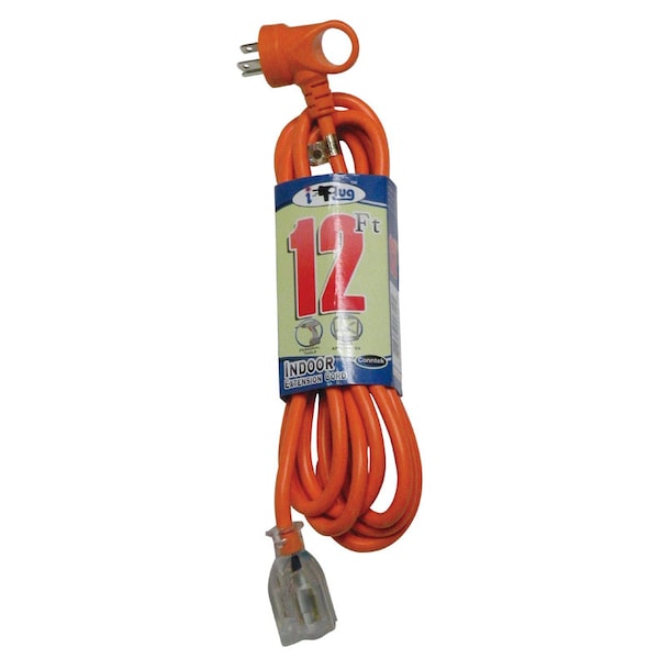 Conntek SJTW Extension Cord, 16 AWG, Indoor/Outdoor, 16/3, 1 Outlets, 5-15R, Orange, PVC, 5-15P, 12 ft 24162-144 - main